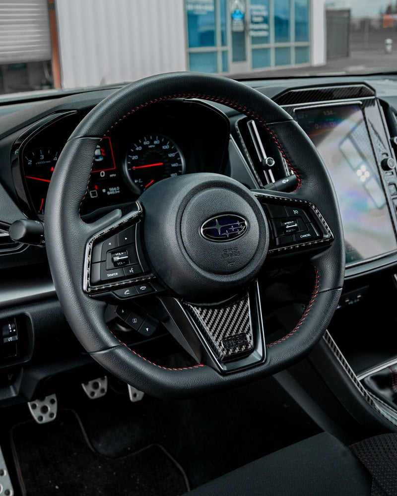 Load image into Gallery viewer, Subaru WRX (2022-2023) Carbon Fiber Steering Wheel Trim - FSPE
