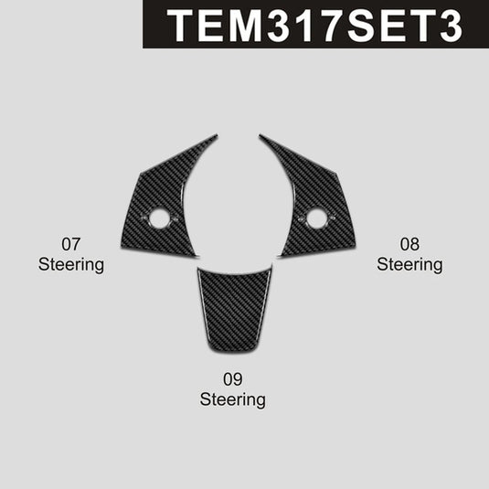 Tesla Model 3 (2017-2022) Carbon Fiber Steering Wheel Trims - FSPE