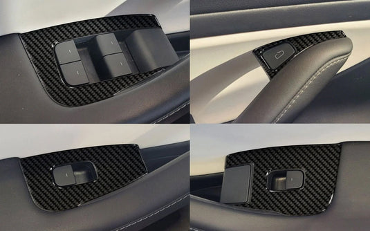 Tesla Model 3 (2017-2022) Carbon Fiber Window Control Trims - FSPE