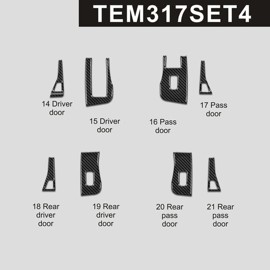 Tesla Model 3 (2017-2022) Carbon Fiber Window Control Trims - FSPE