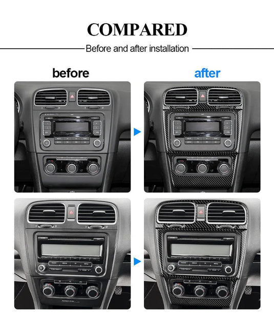 Volkswagen Golf MK6 (2008-2013) Carbon Fiber Central Control Panel Trim - FSPE