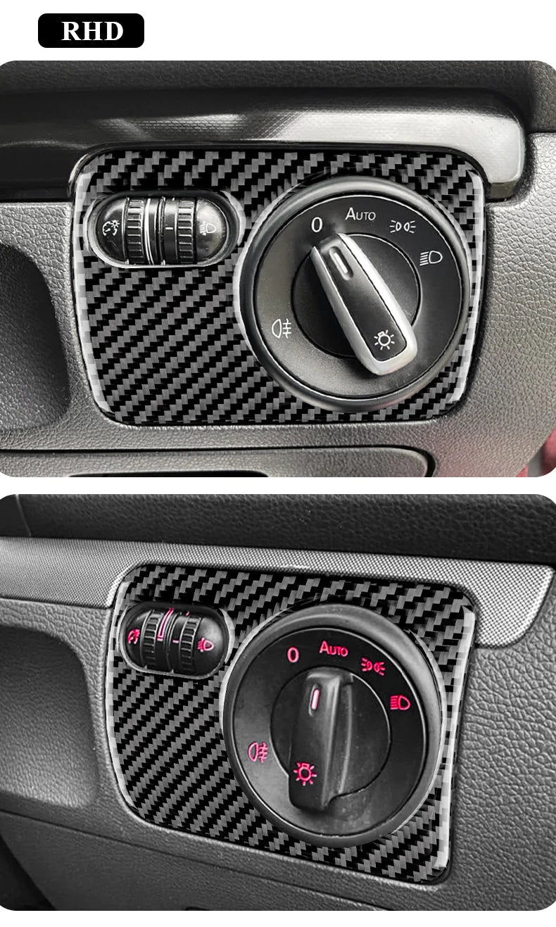 Load image into Gallery viewer, Volkswagen Golf MK6 (2008-2013) Carbon Fiber Headlight Switch Trim - FSPE
