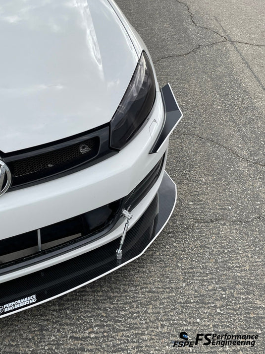 Volkswagen MK6 (2010-2014) Golf GTI Front Splitter V3 (Partial Chassis Mount) - FSPE