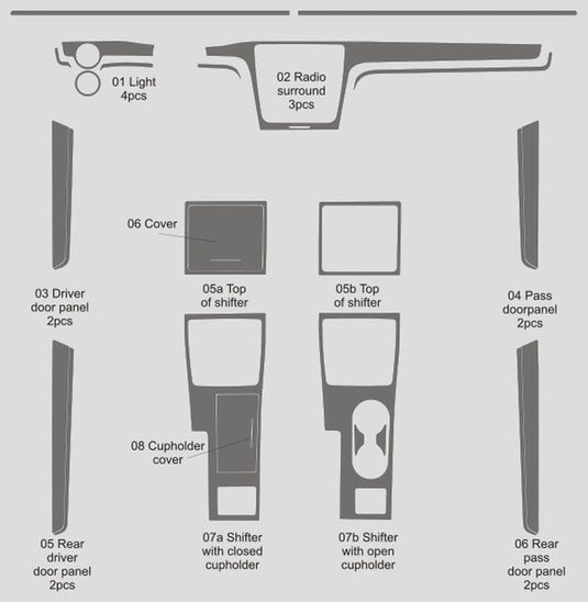 Volkswagen Passat (2012-2015) Carbon Fiber Full Set Trim - FSPE